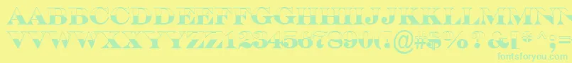 ASerifertitulbwBold Font – Green Fonts on Yellow Background