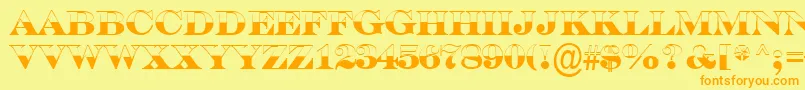 ASerifertitulbwBold Font – Orange Fonts on Yellow Background