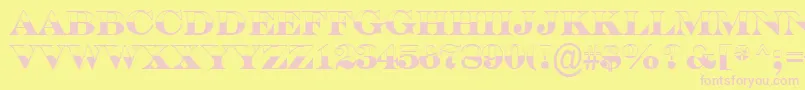 ASerifertitulbwBold-fontti – vaaleanpunaiset fontit keltaisella taustalla