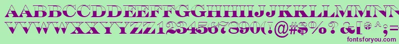 Шрифт ASerifertitulbwBold – фиолетовые шрифты на зелёном фоне