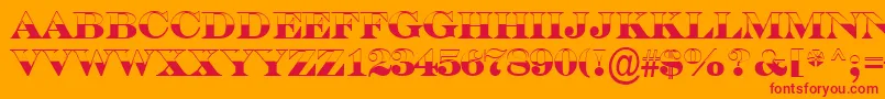 フォントASerifertitulbwBold – オレンジの背景に赤い文字