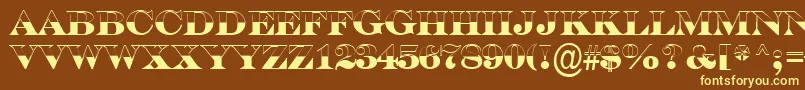 ASerifertitulbwBold Font – Yellow Fonts on Brown Background