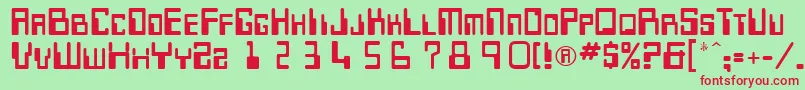 KarolynRegular Font – Red Fonts on Green Background