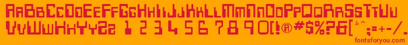 KarolynRegular Font – Red Fonts on Orange Background