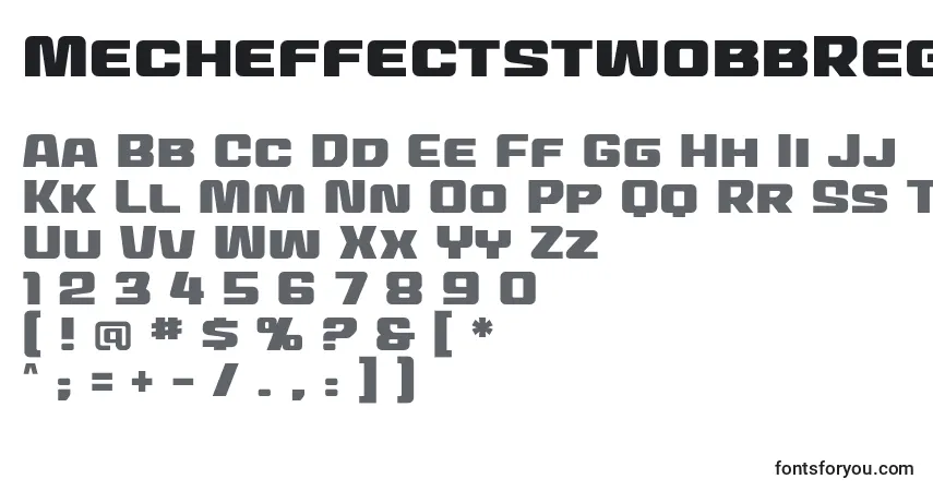 A fonte MecheffectstwobbReg – alfabeto, números, caracteres especiais