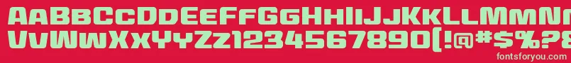 MecheffectstwobbReg Font – Green Fonts on Red Background