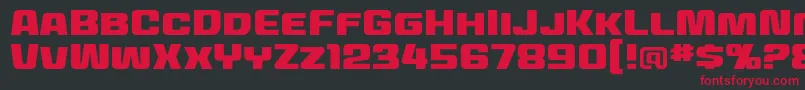 MecheffectstwobbReg Font – Red Fonts on Black Background