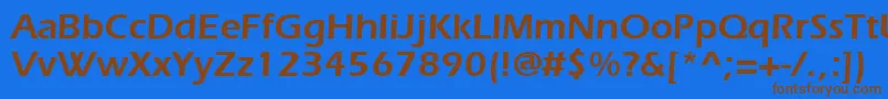 フォントErieblk0 – 茶色の文字が青い背景にあります。