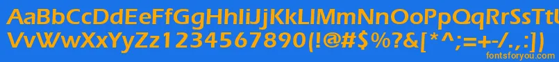 Erieblk0 Font – Orange Fonts on Blue Background