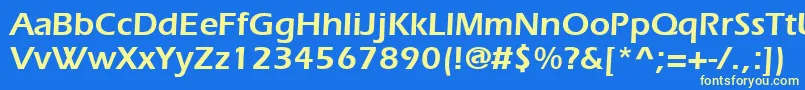 Erieblk0 Font – Yellow Fonts on Blue Background