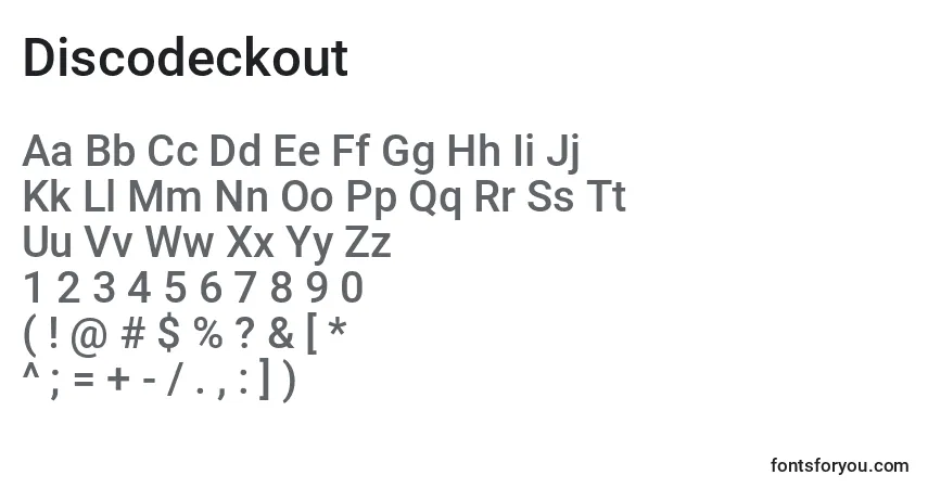 Шрифт Discodeckout – алфавит, цифры, специальные символы
