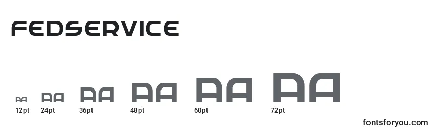 Размеры шрифта Fedservice