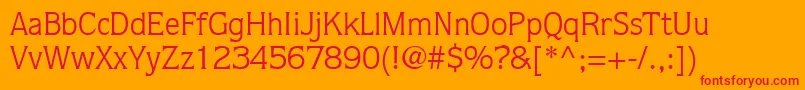 ItcQuorumLtBook Font – Red Fonts on Orange Background