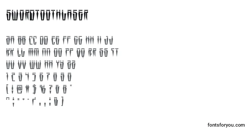 Schriftart Swordtoothlaser – Alphabet, Zahlen, spezielle Symbole