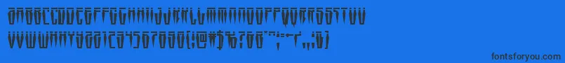 Swordtoothlaser-Schriftart – Schwarze Schriften auf blauem Hintergrund