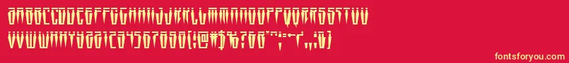 フォントSwordtoothlaser – 黄色の文字、赤い背景