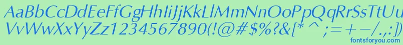 フォントOpmO – 青い文字は緑の背景です。