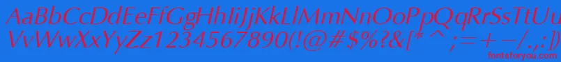 OpmO Font – Red Fonts on Blue Background