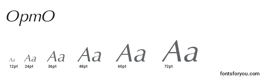 Größen der Schriftart OpmO