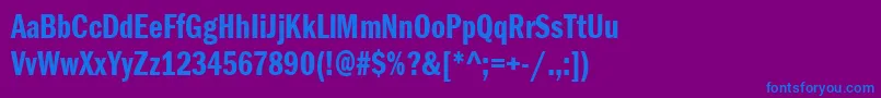 Czcionka ItcFranklinGothicLtDemiCompressed – niebieskie czcionki na fioletowym tle