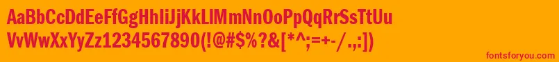 ItcFranklinGothicLtDemiCompressed Font – Red Fonts on Orange Background