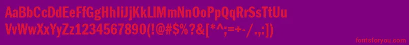 ItcFranklinGothicLtDemiCompressed Font – Red Fonts on Purple Background