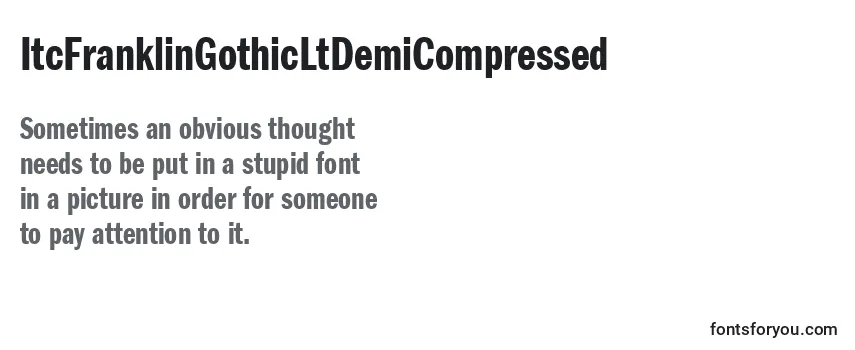 ItcFranklinGothicLtDemiCompressed Font