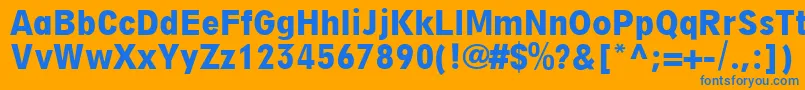 DigiGroteskLtBoldCondensed Font – Blue Fonts on Orange Background