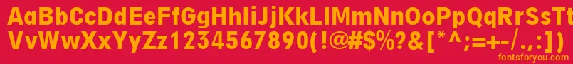 DigiGroteskLtBoldCondensed Font – Orange Fonts on Red Background