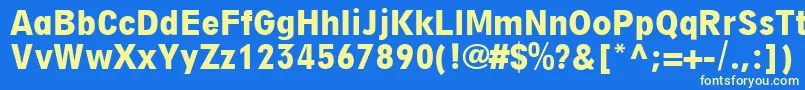 DigiGroteskLtBoldCondensed Font – Yellow Fonts on Blue Background