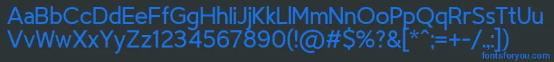TriompheLight Font – Blue Fonts on Black Background