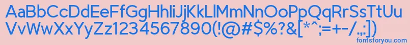 TriompheLight Font – Blue Fonts on Pink Background