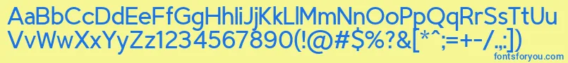 TriompheLight Font – Blue Fonts on Yellow Background