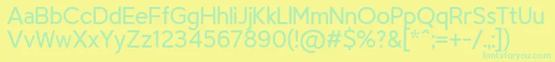 TriompheLight Font – Green Fonts on Yellow Background