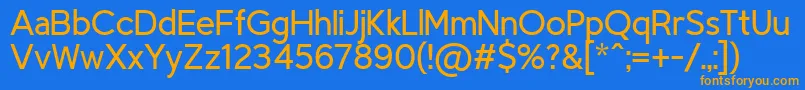 TriompheLight Font – Orange Fonts on Blue Background