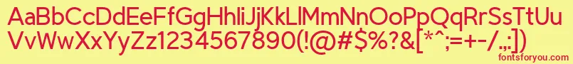 TriompheLight Font – Red Fonts on Yellow Background