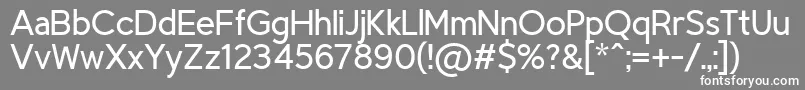 フォントTriompheLight – 灰色の背景に白い文字