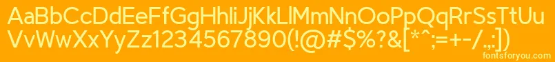 TriompheLight Font – Yellow Fonts on Orange Background