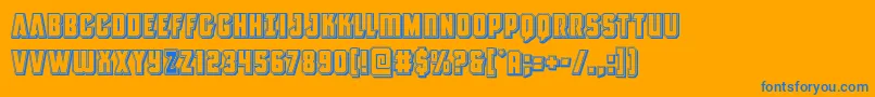 Antillesengraved Font – Blue Fonts on Orange Background