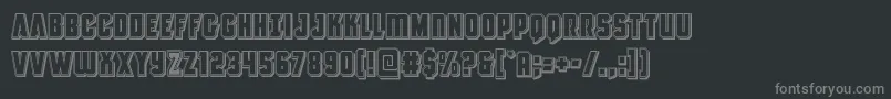 Antillesengraved-fontti – harmaat kirjasimet mustalla taustalla