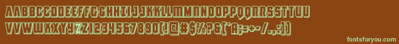Antillesengraved-fontti – vihreät fontit ruskealla taustalla