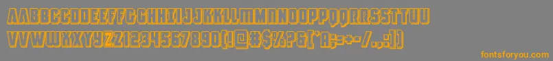 フォントAntillesengraved – オレンジの文字は灰色の背景にあります。