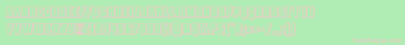 Antillesengraved-fontti – vaaleanpunaiset fontit vihreällä taustalla