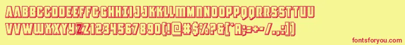 Antillesengraved-fontti – punaiset fontit keltaisella taustalla