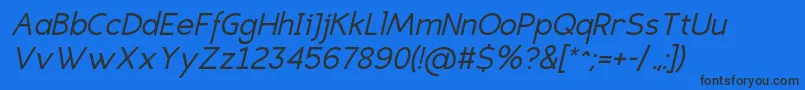 EligiblesansItalic Font – Black Fonts on Blue Background