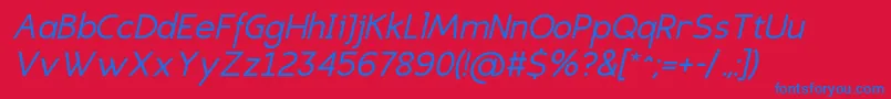 Шрифт EligiblesansItalic – синие шрифты на красном фоне