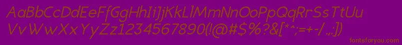 EligiblesansItalic Font – Brown Fonts on Purple Background