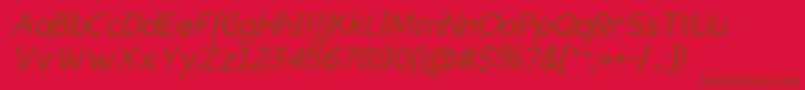 EligiblesansItalic Font – Brown Fonts on Red Background