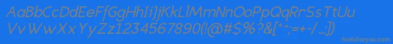 EligiblesansItalic Font – Gray Fonts on Blue Background