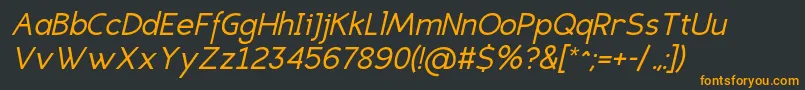 EligiblesansItalic Font – Orange Fonts on Black Background
